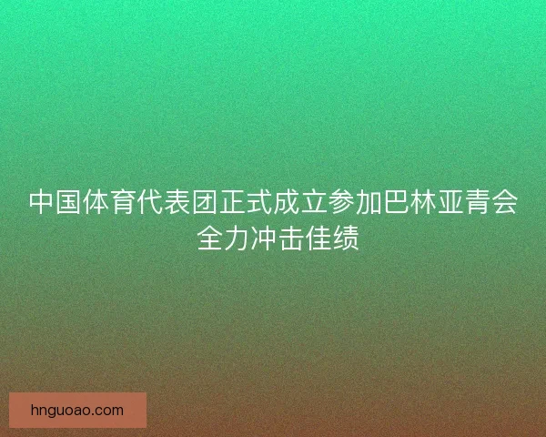中国体育代表团正式成立参加巴林亚青会 全力冲击佳绩 中国体育代表团正式成立参加巴林亚青会 全力冲击佳绩